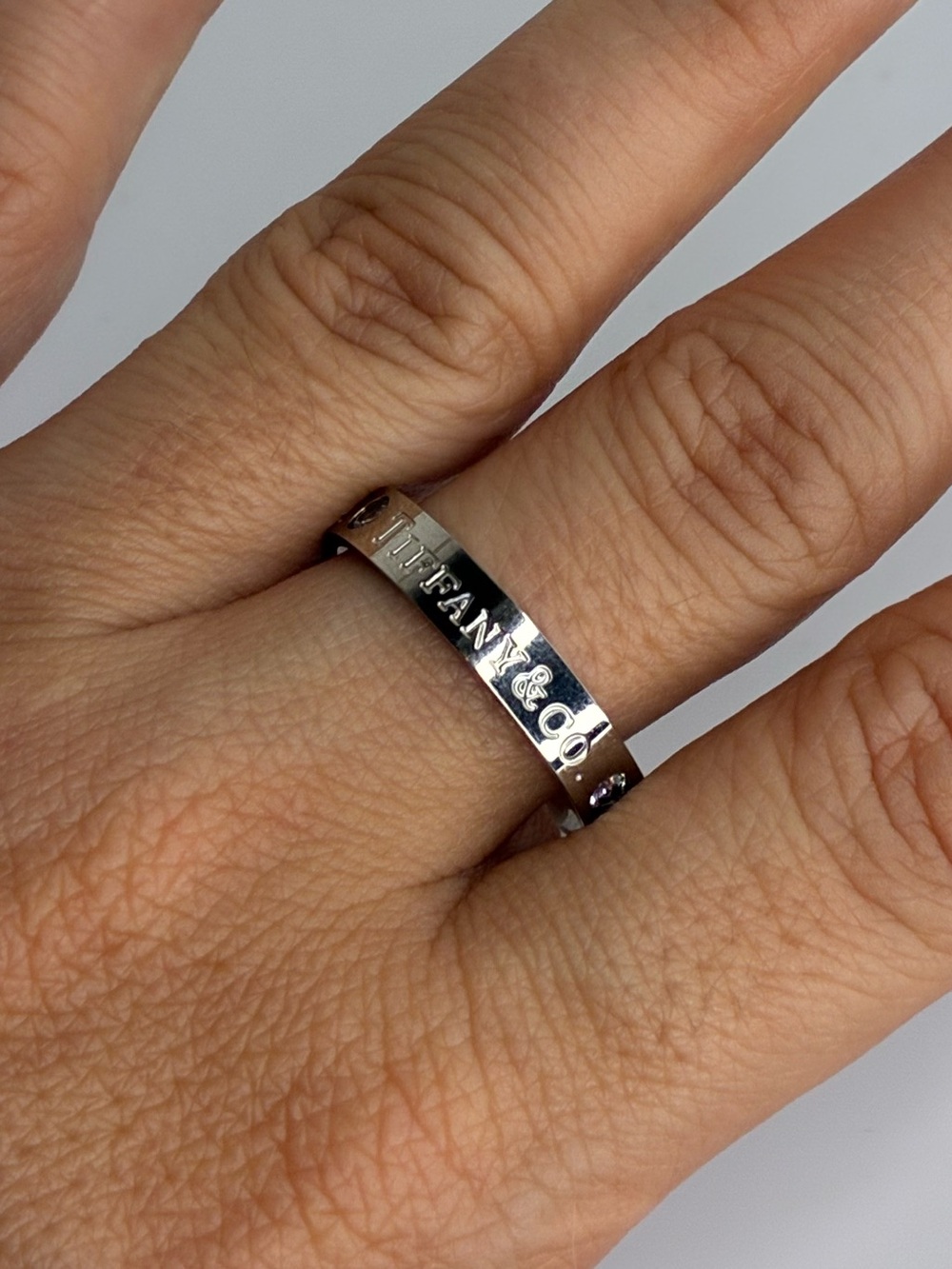 Vintage Sterling Silver Engraved Band — Shiny Silver - Size 10